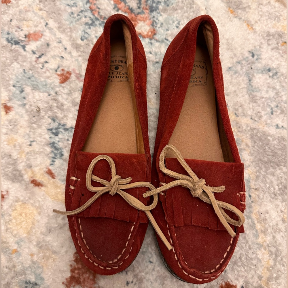 Lucky Brand Women's Red Suede Moccasins
